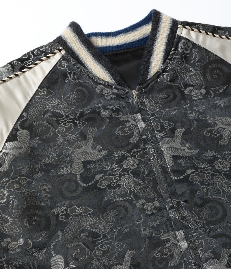 TT15717-119 / KOSHO & CO. TAILOR TOYO Early 1950s Style Rayon Brocade × Acetate Souvenir Jacket TOYO ENTERPRISE 60th Anniversary Special Edition “TIGER & DRAGON” (BROCADE) × “EAGLE”