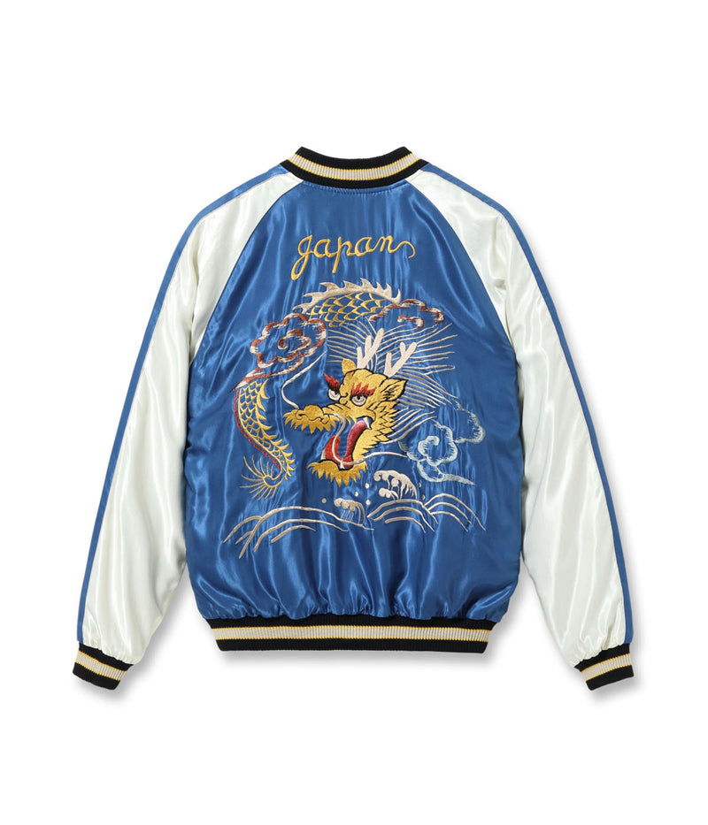 TT15790-119 / TAILOR TOYO Mid 1950s Style Acetate Souvenir Jacket SUKAJAN “WHITE TIGER” × “GOLD DRAGON”