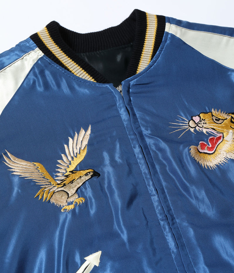 TT15790-119 / TAILOR TOYO Mid 1950s Style Acetate Souvenir Jacket SUKAJAN “WHITE TIGER” × “GOLD DRAGON”