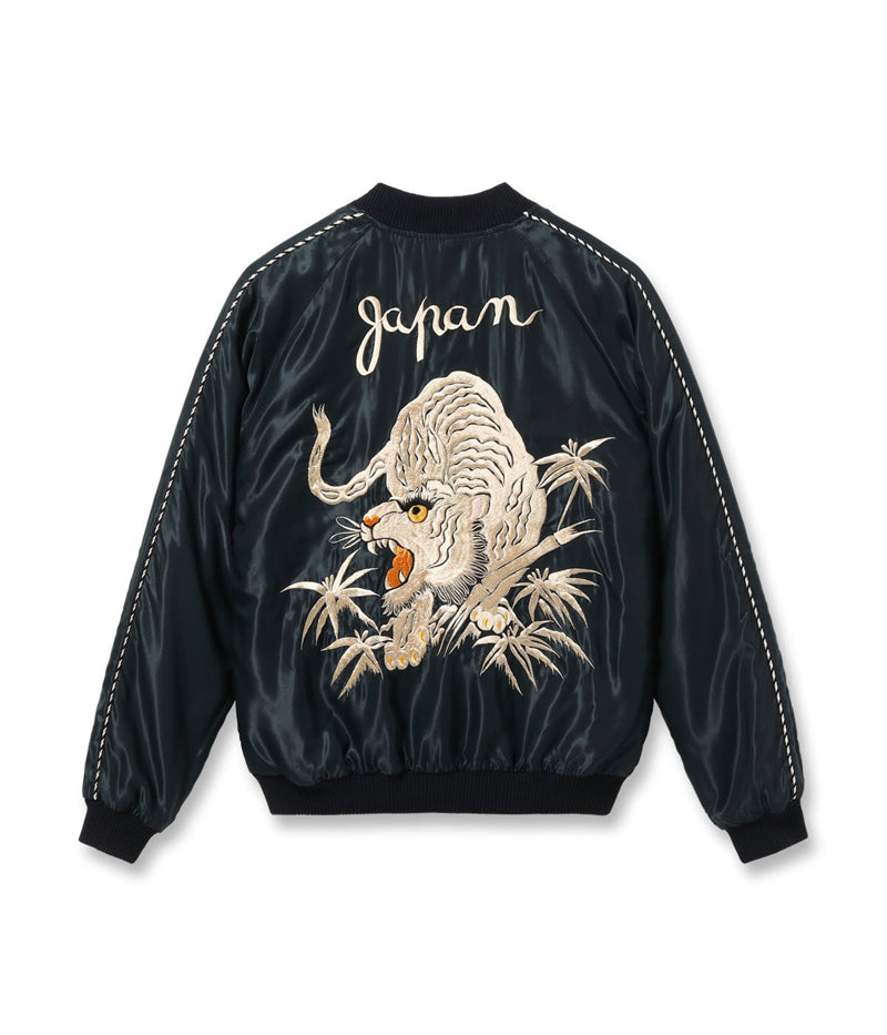 TT15790-119 / TAILOR TOYO Mid 1950s Style Acetate Souvenir Jacket SUKAJAN “WHITE TIGER” × “GOLD DRAGON”