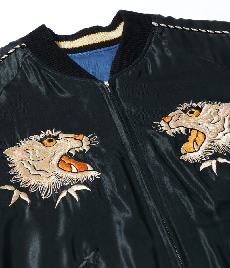 TT15790-119 / TAILOR TOYO Mid 1950s Style Acetate Souvenir Jacket SUKAJAN “WHITE TIGER” × “GOLD DRAGON”