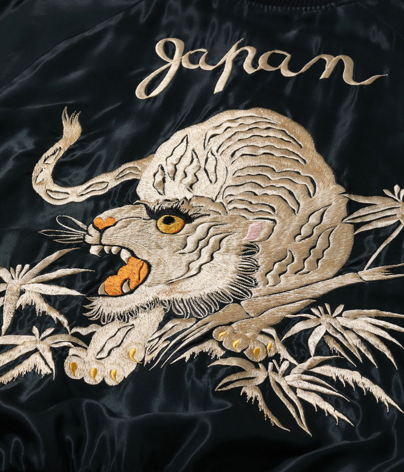 TT15790-119 / TAILOR TOYO Mid 1950s Style Acetate Souvenir Jacket SUKAJAN “WHITE TIGER” × “GOLD DRAGON”