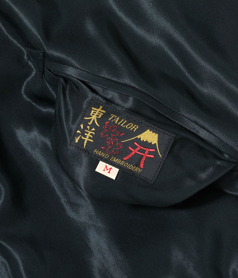 TT15790-119 / TAILOR TOYO Mid 1950s Style Acetate Souvenir Jacket SUKAJAN “WHITE TIGER” × “GOLD DRAGON”