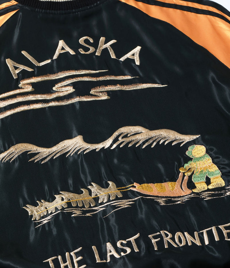 TT15790-128 / TAILOR TOYO Late 1950s Style Acetate Souvenir Jacket SUKAJAN “ALASKAN EAGLE” × “DOG SLED”