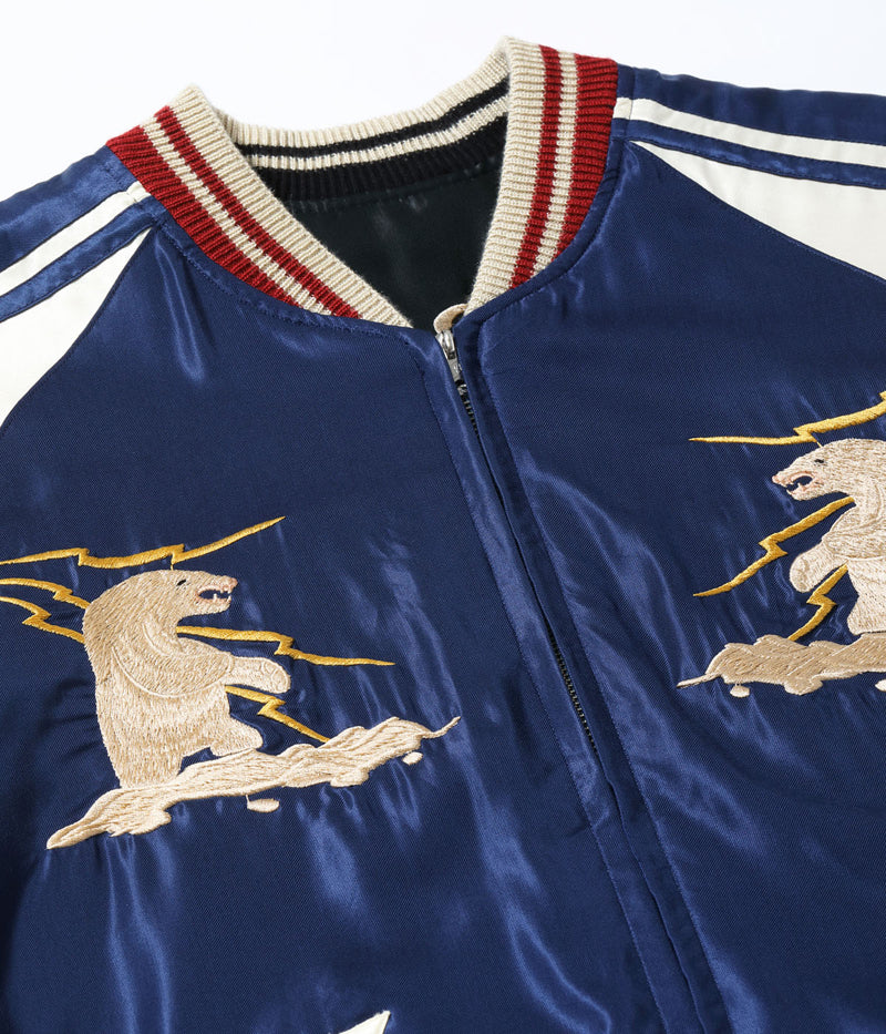 TT15790-128 / TAILOR TOYO Late 1950s Style Acetate Souvenir Jacket SUKAJAN “ALASKAN EAGLE” × “DOG SLED”