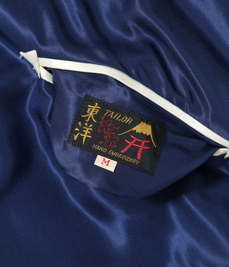 TT15790-128 / TAILOR TOYO Late 1950s Style Acetate Souvenir Jacket SUKAJAN “ALASKAN EAGLE” × “DOG SLED”