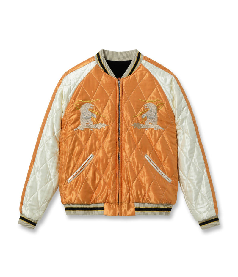 TT15792-119 / TAILOR TOYO Late 1950s Style Velveteen Souvenir Jacket “POLAR BEAR” × “ALASKA MAP”