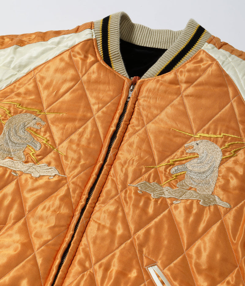 TT15792-119 / TAILOR TOYO Late 1950s Style Velveteen Souvenir Jacket “POLAR BEAR” × “ALASKA MAP”