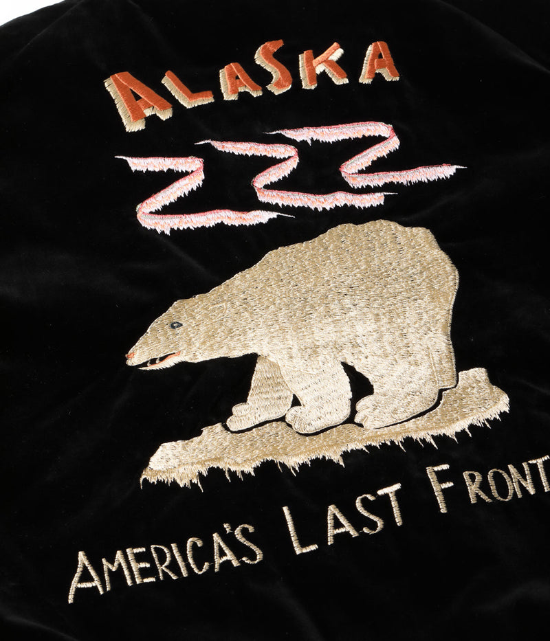 TT15792-119 / TAILOR TOYO Late 1950s Style Velveteen Souvenir Jacket “POLAR BEAR” × “ALASKA MAP”