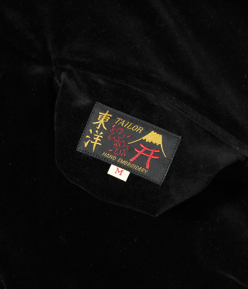 TT15792-119 / TAILOR TOYO Late 1950s Style Velveteen Souvenir Jacket “POLAR BEAR” × “ALASKA MAP”