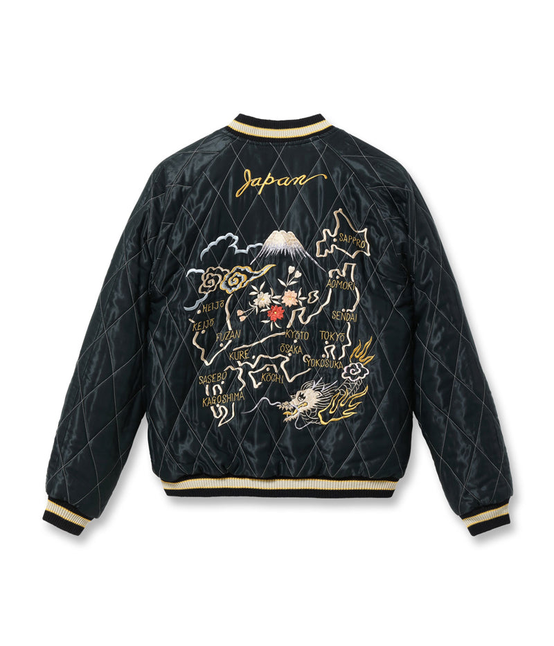TT15792-128 / TAILOR TOYO Mid 1950s Style Velveteen Souvenir Jacket “ROARING TIGER” × “JAPAN MAP”