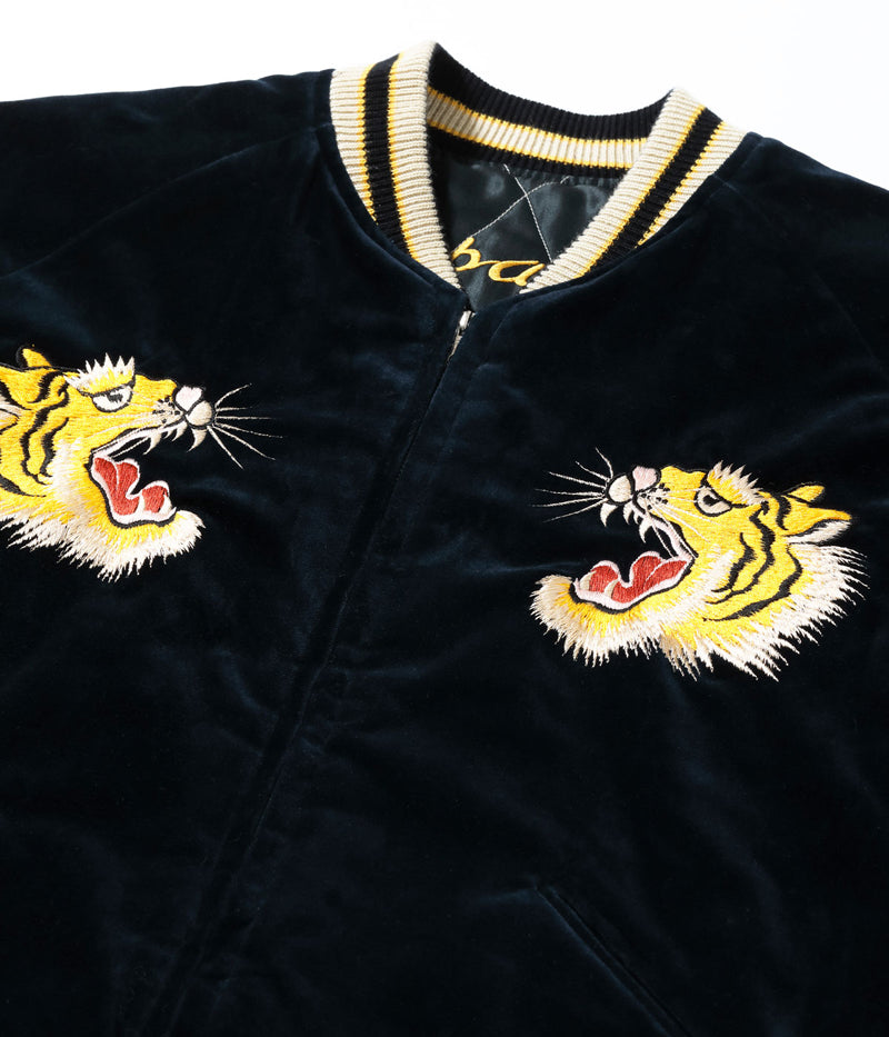 TT15792-128 / TAILOR TOYO Mid 1950s Style Velveteen Souvenir Jacket “ROARING TIGER” × “JAPAN MAP”