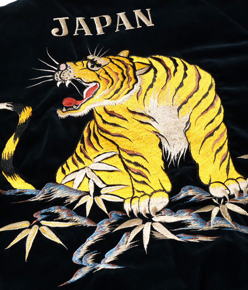 TT15792-128 / TAILOR TOYO Mid 1950s Style Velveteen Souvenir Jacket “ROARING TIGER” × “JAPAN MAP”