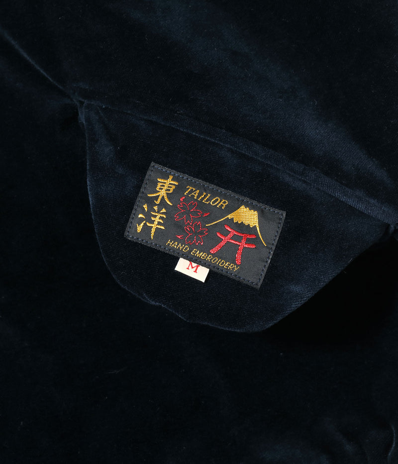 TT15792-128 / TAILOR TOYO Mid 1950s Style Velveteen Souvenir Jacket “ROARING TIGER” × “JAPAN MAP”