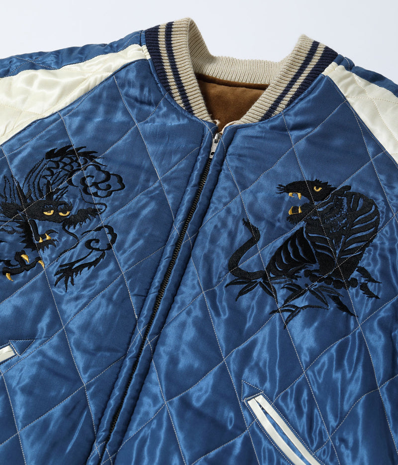 TT15792-138 / TAILOR TOYO Mid 1950s Style Velveteen Souvenir Jacket “WHITE DRAGON” × “BLACK EAGLE”
