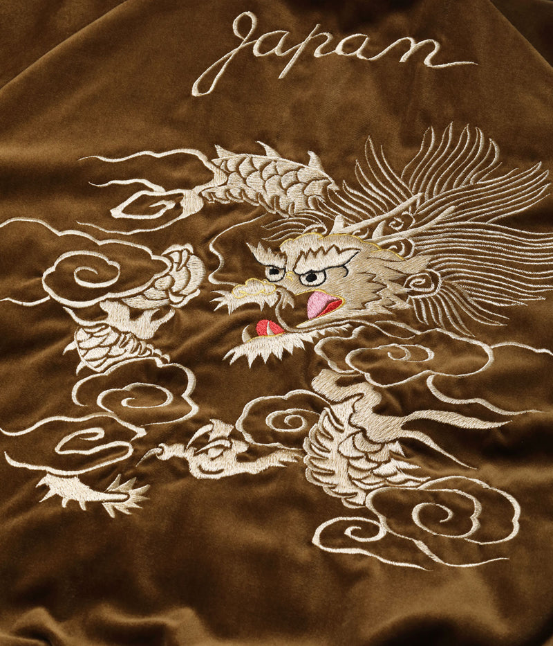 TT15792-138 / TAILOR TOYO Mid 1950s Style Velveteen Souvenir Jacket “WHITE DRAGON” × “BLACK EAGLE”