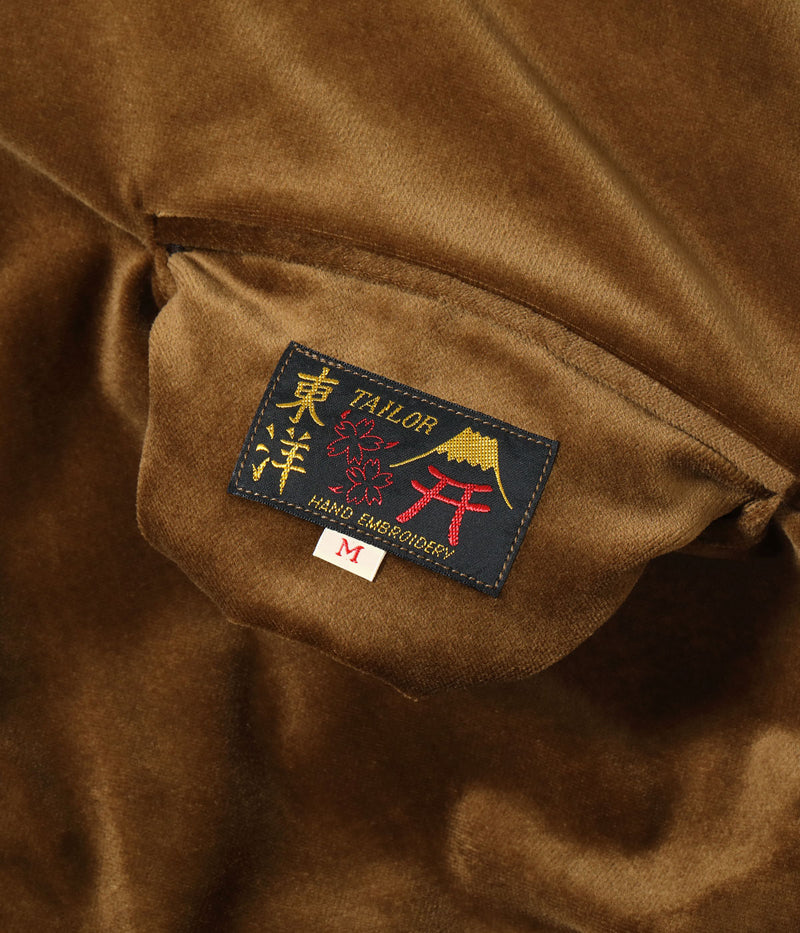 TT15792-138 / TAILOR TOYO Mid 1950s Style Velveteen Souvenir Jacket “WHITE DRAGON” × “BLACK EAGLE”