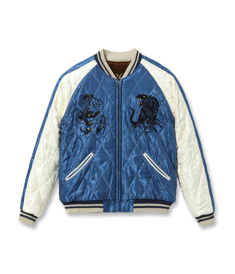 TT15792-138 / TAILOR TOYO Mid 1950s Style Velveteen Souvenir Jacket “WHITE DRAGON” × “BLACK EAGLE”