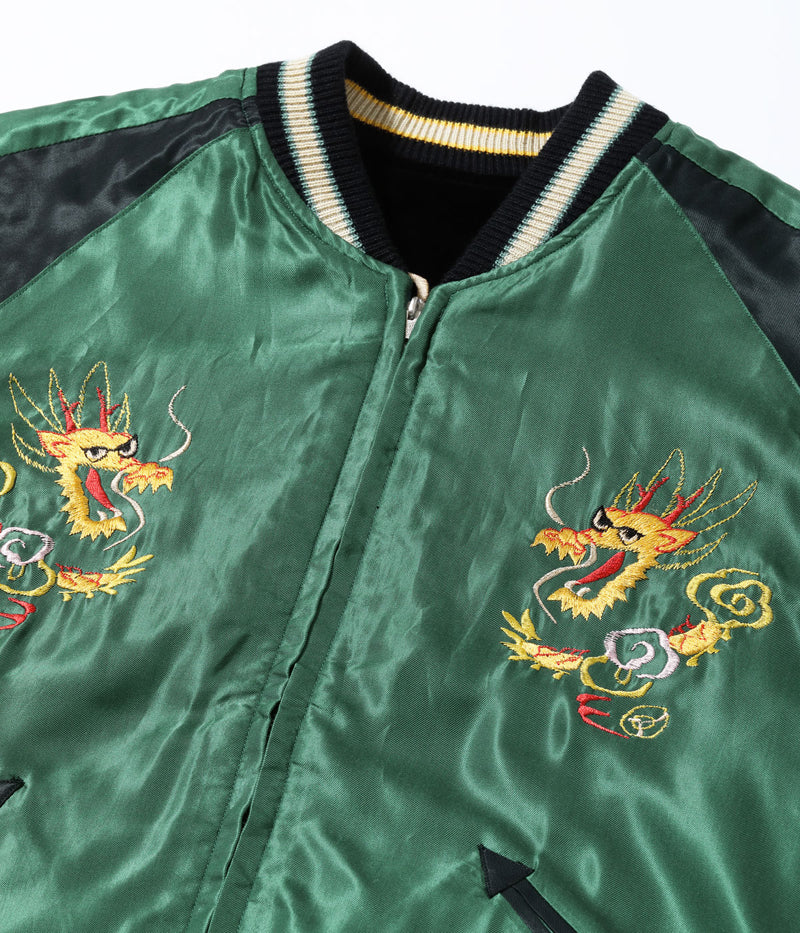 TT15795-119 / TAILOR TOYO Mid 1950s Style Velveteen (Two-tone) × Acetate Souvenir Jacket “TIGER HEAD” × “GOLD DRAGON”