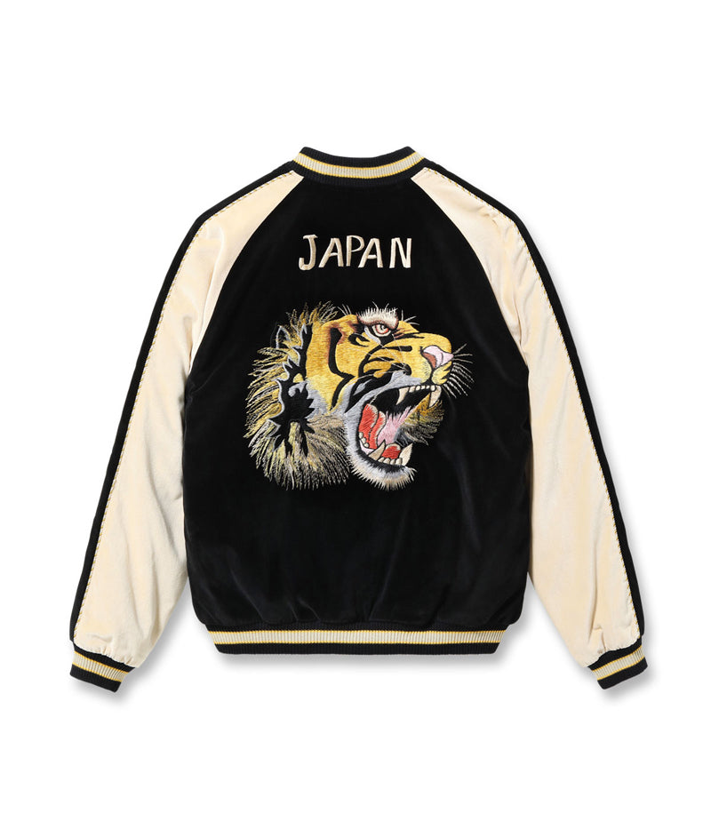 TT15795-119 / TAILOR TOYO Mid 1950s Style Velveteen (Two-tone) × Acetate Souvenir Jacket “TIGER HEAD” × “GOLD DRAGON”