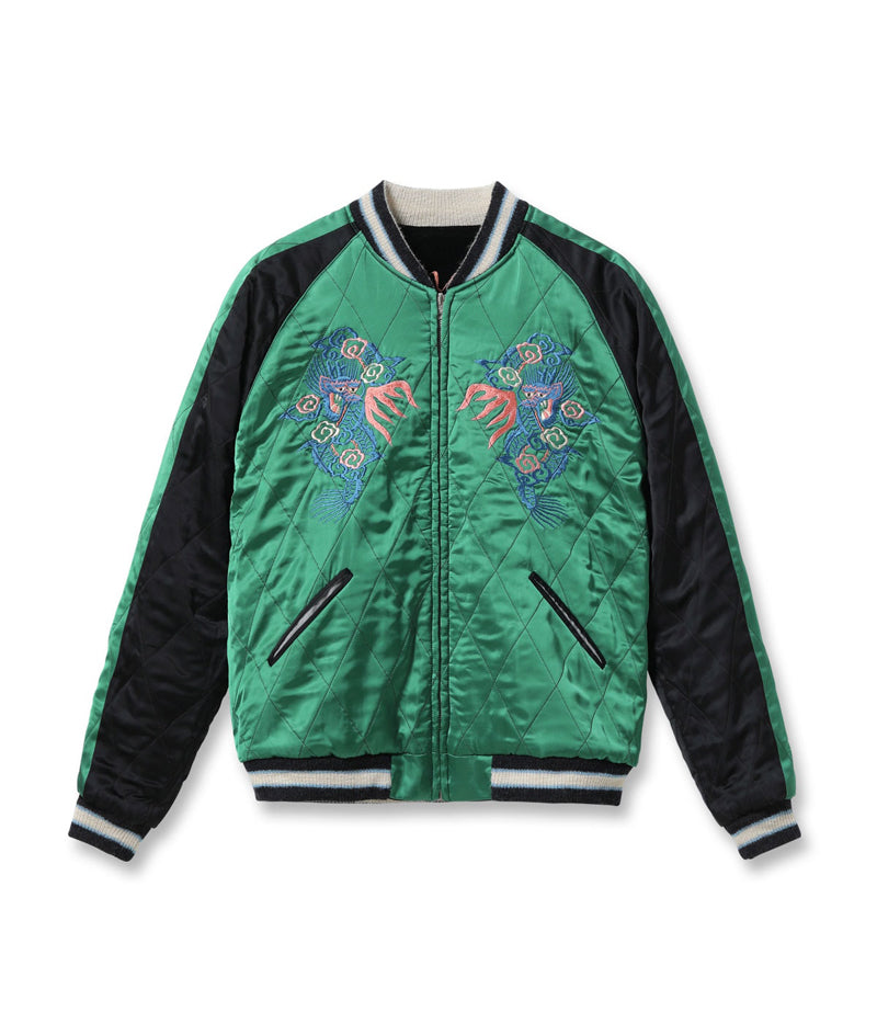 TT15809-119 / KOSHO & CO. TAILOR TOYO Mid 1950s Style Velveteen × Acetate Quilted Souvenir Jacket “Stencil Paint” TOYO ENTERPRISE 60th Anniversary Special Edition “TIGER HEAD” × “EAGLE”