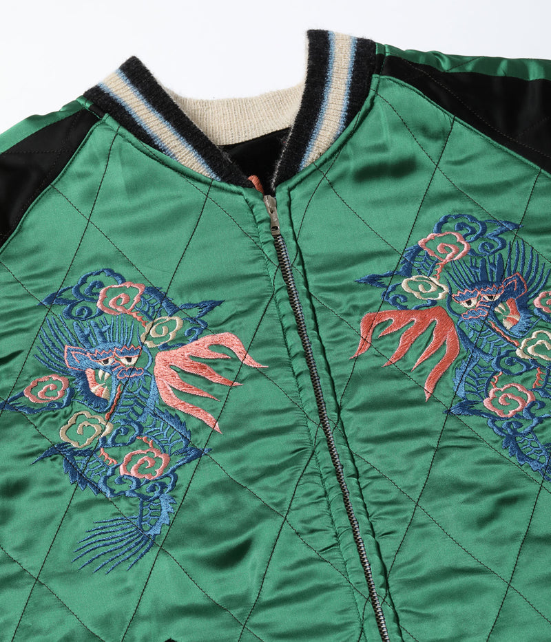 TT15809-119 / KOSHO & CO. TAILOR TOYO Mid 1950s Style Velveteen × Acetate Quilted Souvenir Jacket “Stencil Paint” TOYO ENTERPRISE 60th Anniversary Special Edition “TIGER HEAD” × “EAGLE”