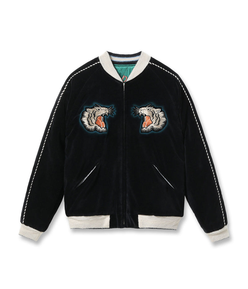 TT15809-119 / KOSHO & CO. TAILOR TOYO Mid 1950s Style Velveteen × Acetate Quilted Souvenir Jacket “Stencil Paint” TOYO ENTERPRISE 60th Anniversary Special Edition “TIGER HEAD” × “EAGLE”
