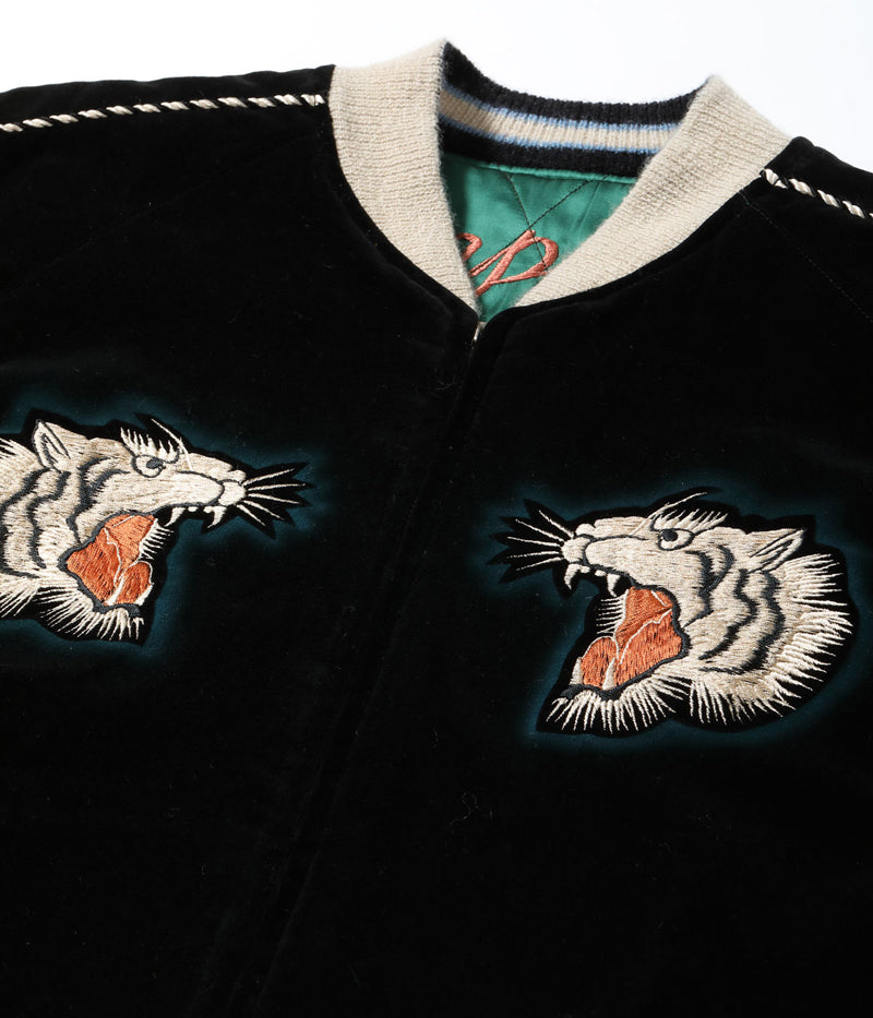 TT15809-119 / KOSHO & CO. TAILOR TOYO Mid 1950s Style Velveteen × Acetate Quilted Souvenir Jacket “Stencil Paint” TOYO ENTERPRISE 60th Anniversary Special Edition “TIGER HEAD” × “EAGLE”
