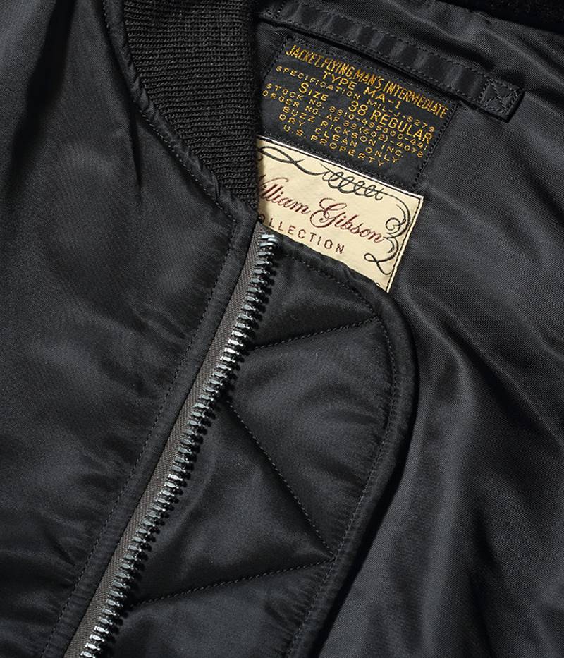 BR14964 / BUZZ RICKSON'S WILLIAM GIBSON COLLECTION Type BLACK MA-1 SLENDER (REGLAR)