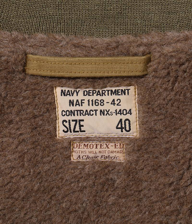 BR15151 / BUZZ RICKSON'S JACKET, DECK, ZIP “ALPACA & WOOL PILE LINING NAVY DEPARTMENT”