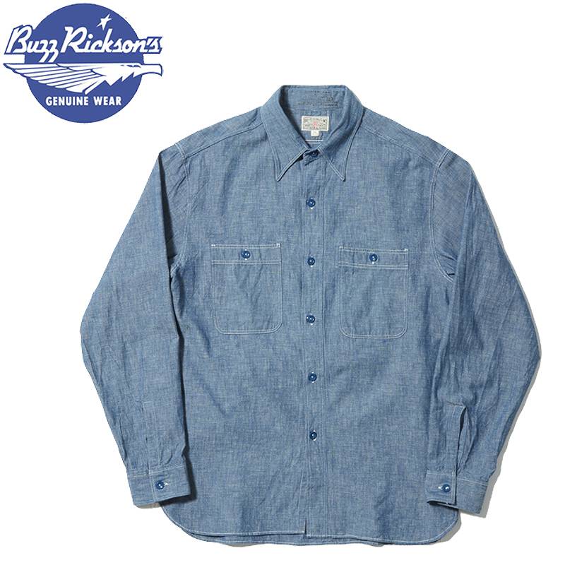 BR25995 / BUZZ RICKSON'S BLUE CHAMBRAY WORK SHIRTS (LONG SLEEVE)