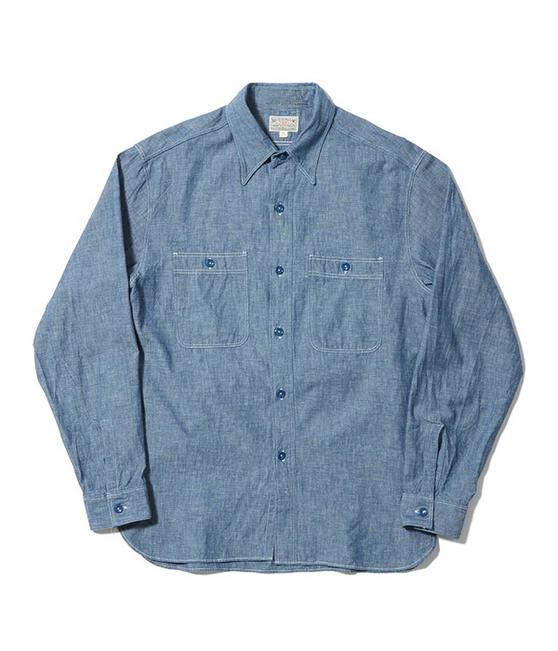BR25995 / BUZZ RICKSON'S BLUE CHAMBRAY WORK SHIRTS (LONG SLEEVE)