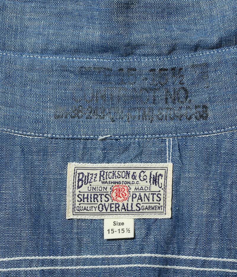 BR25995 / BUZZ RICKSON'S BLUE CHAMBRAY WORK SHIRTS (LONG SLEEVE)
