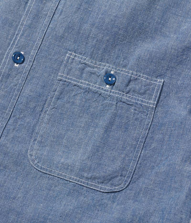 BR35856 / BUZZ RICKSON'S BLUE CHAMBRAY WORK SHIRTS (SHORT SLEEVE)