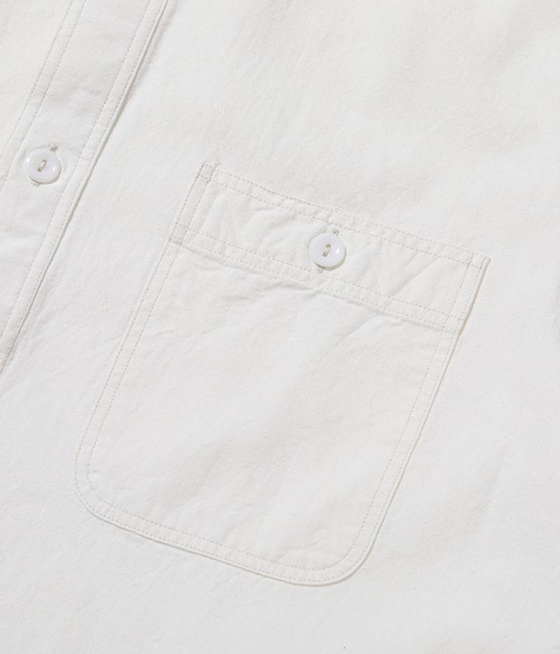 BR35857 / BUZZ RICKSON'S WHITE CHAMBRAY WORK SHIRTS (SHORT SLEEVE)