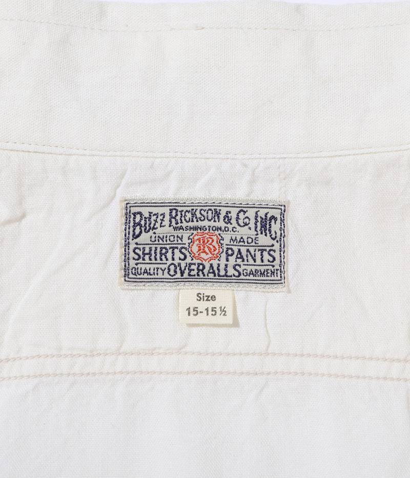 BR35857 / BUZZ RICKSON'S WHITE CHAMBRAY WORK SHIRTS (SHORT SLEEVE)