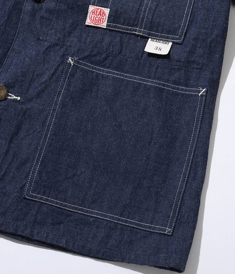 HD15234 / HEADLIGHT 10oz. BLUE DENIM WW II WORK COAT