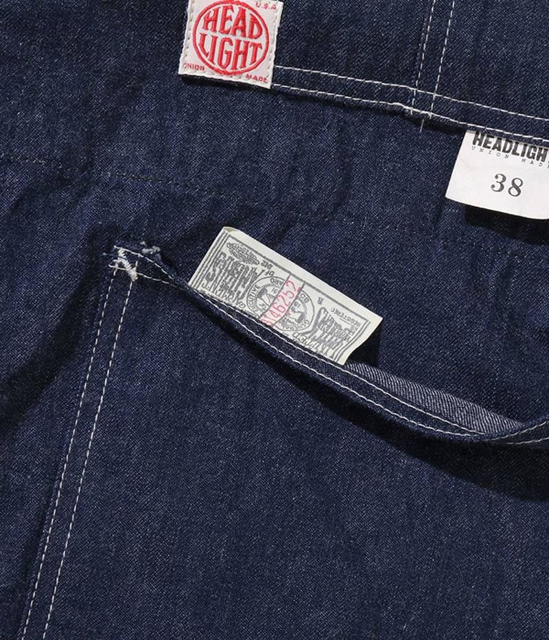 HD15234 / HEADLIGHT 10oz. BLUE DENIM WW II WORK COAT