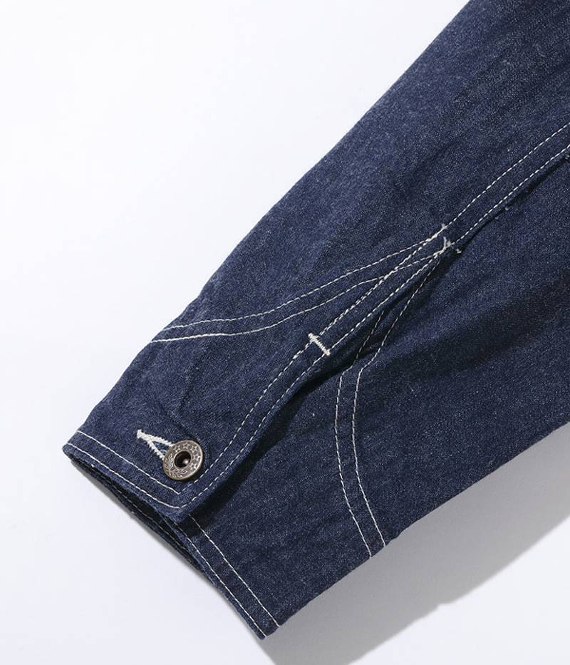 HD15234 / HEADLIGHT 10oz. BLUE DENIM WW II WORK COAT