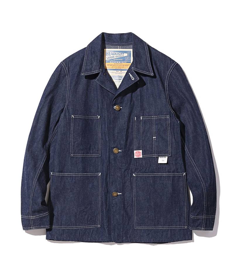 HD15234 / HEADLIGHT 10oz. BLUE DENIM WW II WORK COAT