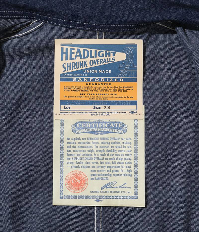 HD15234 / HEADLIGHT 10oz. BLUE DENIM WW II WORK COAT