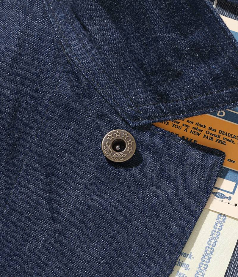 HD15234 / HEADLIGHT 10oz. BLUE DENIM WW II WORK COAT