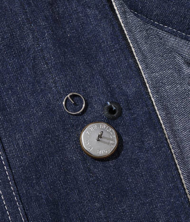 HD15234 / HEADLIGHT 10oz. BLUE DENIM WW II WORK COAT