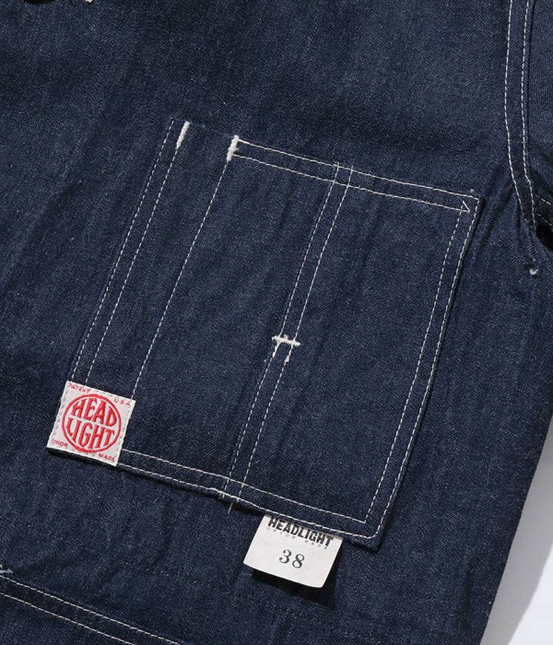 HD15234 / HEADLIGHT 10oz. BLUE DENIM WW II WORK COAT
