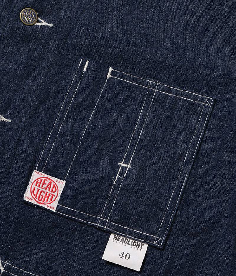HD15236 HEADLIGHT 10oz. BLUE DENIM VEST (FULL SLEEVES)