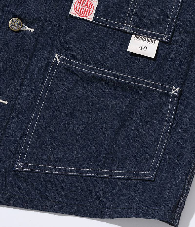 HD15236 HEADLIGHT 10oz. BLUE DENIM VEST (FULL SLEEVES)