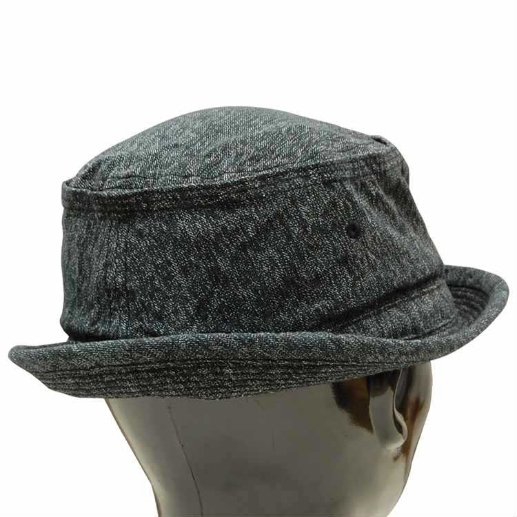 SC02627 SUGAR CANE 9oz.BLACK COVERT PORKPIE HAT