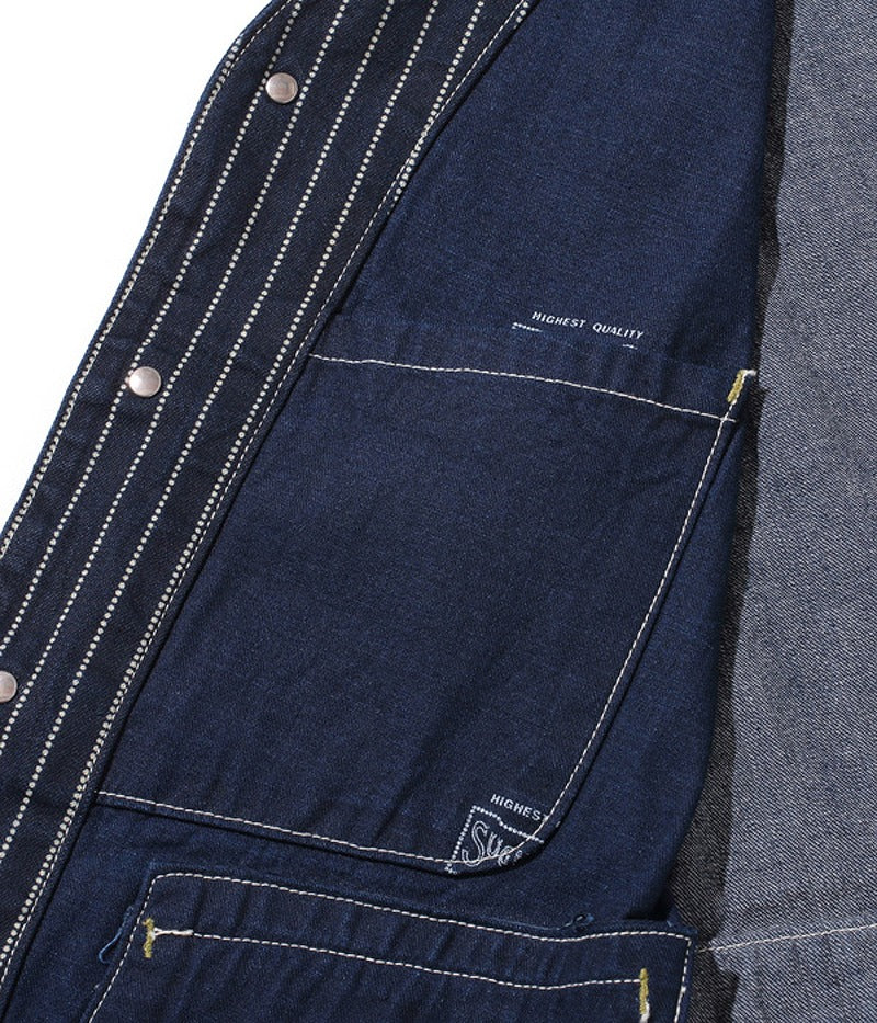 SC12654 / SUGAR CANE 9oz. WABASH STRIPE WORK VEST
