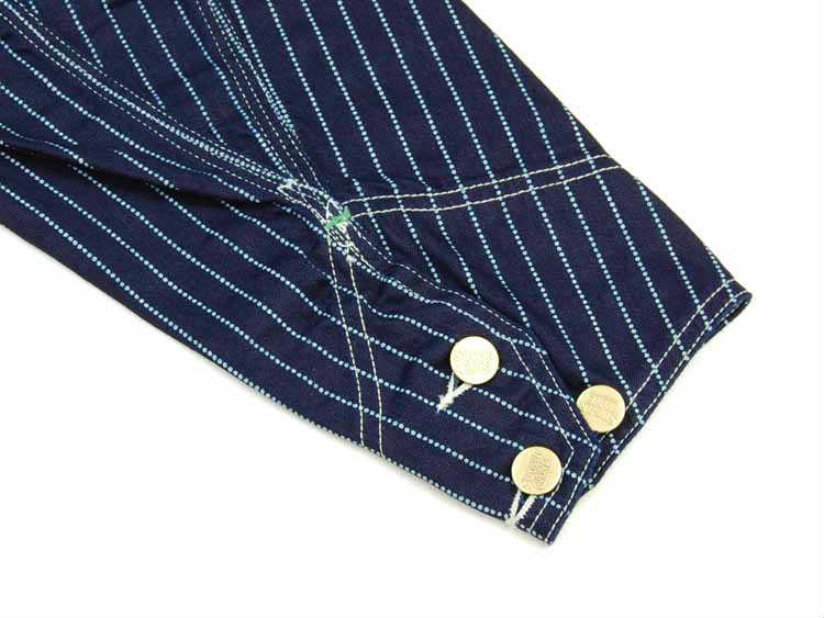 SC14001 / SUGAR CANE 9oz. WABASH STRIPE WORK COAT