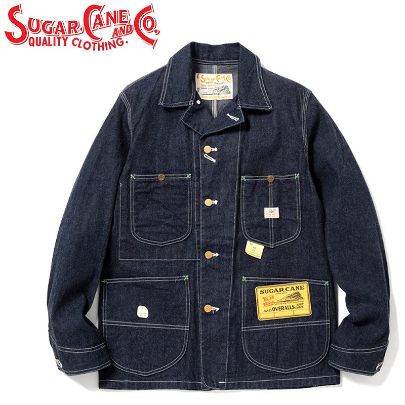 SC14371 / SUGARCANE 11oz. BLUE DENIM WORK COAT